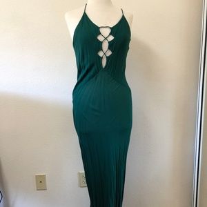 Acacia Brawa Strappy Maxi Dress Seaweed Green M
